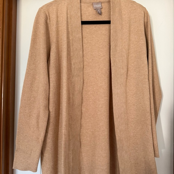 Chico's Tan Open-Front Cardigan Sweater - Picture 2 of 4